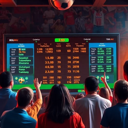 Engage with Bolabosku, an online sports betting platform featuring diverse fans enjoying live matches and dynamic odds.